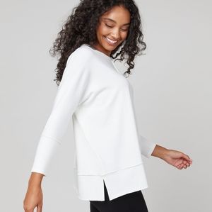 Spanx XL Perfect Length Top Tunic White Dolman Sleeve Relaxed Lounge